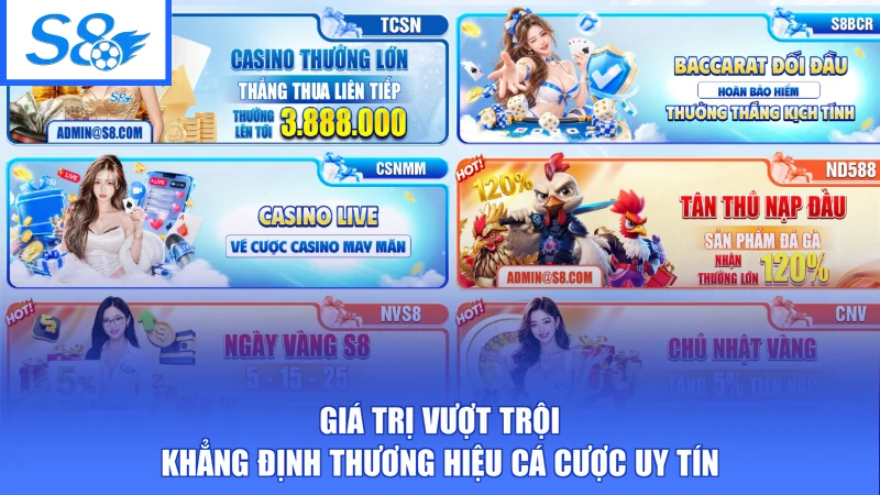 Giới Thiệu S8 3 Giá trị vượt trội khẳng định thương hiệu cá cược uy tín