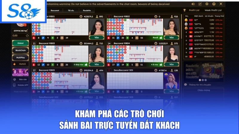 Khám phá các trò chơi sảnh bài trực tuyến đắt khách